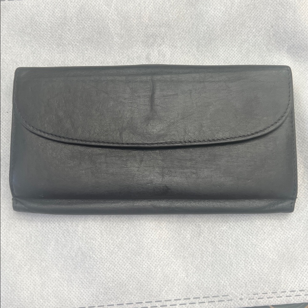 LOEWE Black Leather long Wallet snap close super buttery soft designer - Picture 6 of 15